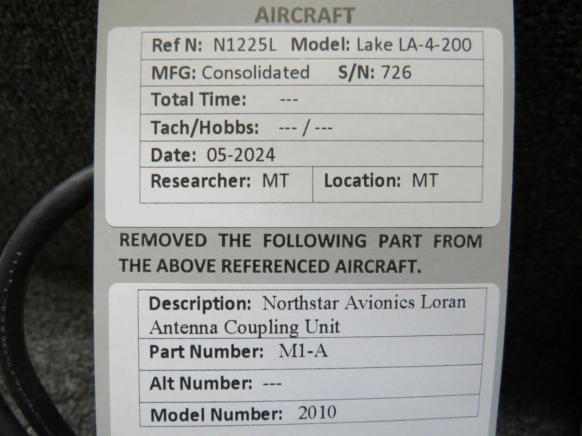 Northstar Avionics M1-A Northstar Avionics 2010 Loran Antenna Coupling Assembly