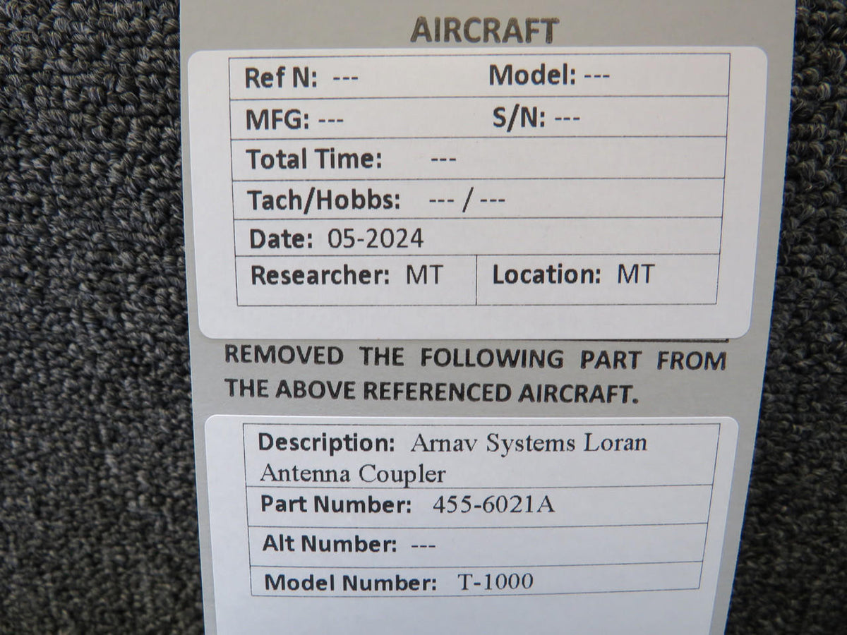 ARNAV 455-6021A Arnav Systems T-1000 Loran Antenna Coupler
