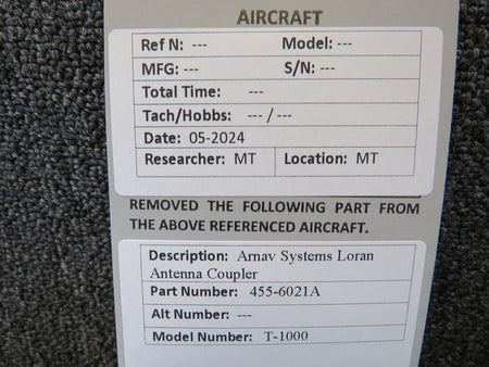 ARNAV 455-6021A Arnav Systems T-1000 Loran Antenna Coupler