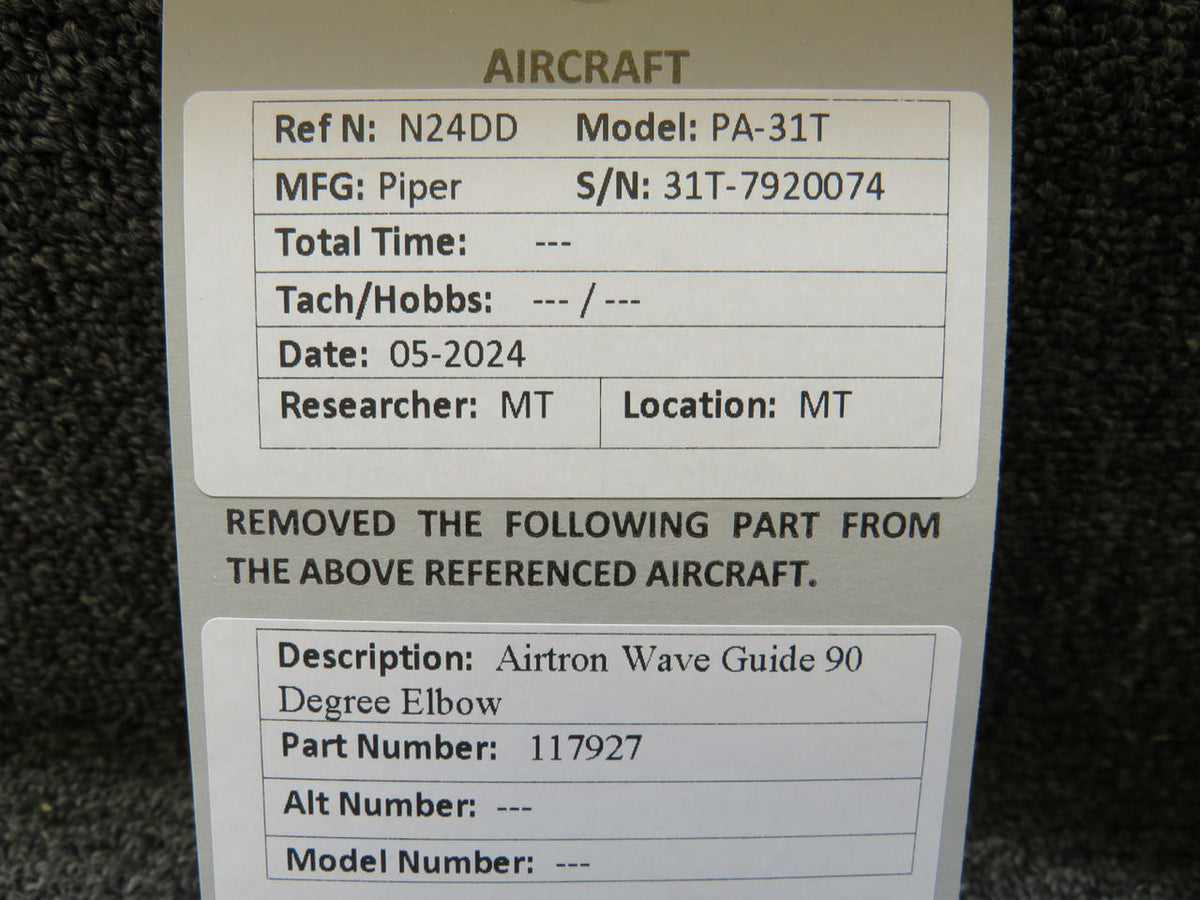 Airtron 117927 Airtron Wave Guide 90 Degree Elbow