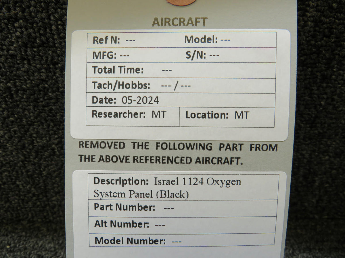 Israel 1124 Oxygen System Panel (Black)