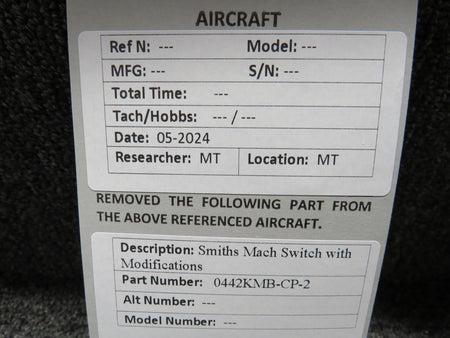 Smiths 0442KMB-CP-2 Smiths Mach Switch with Modifications