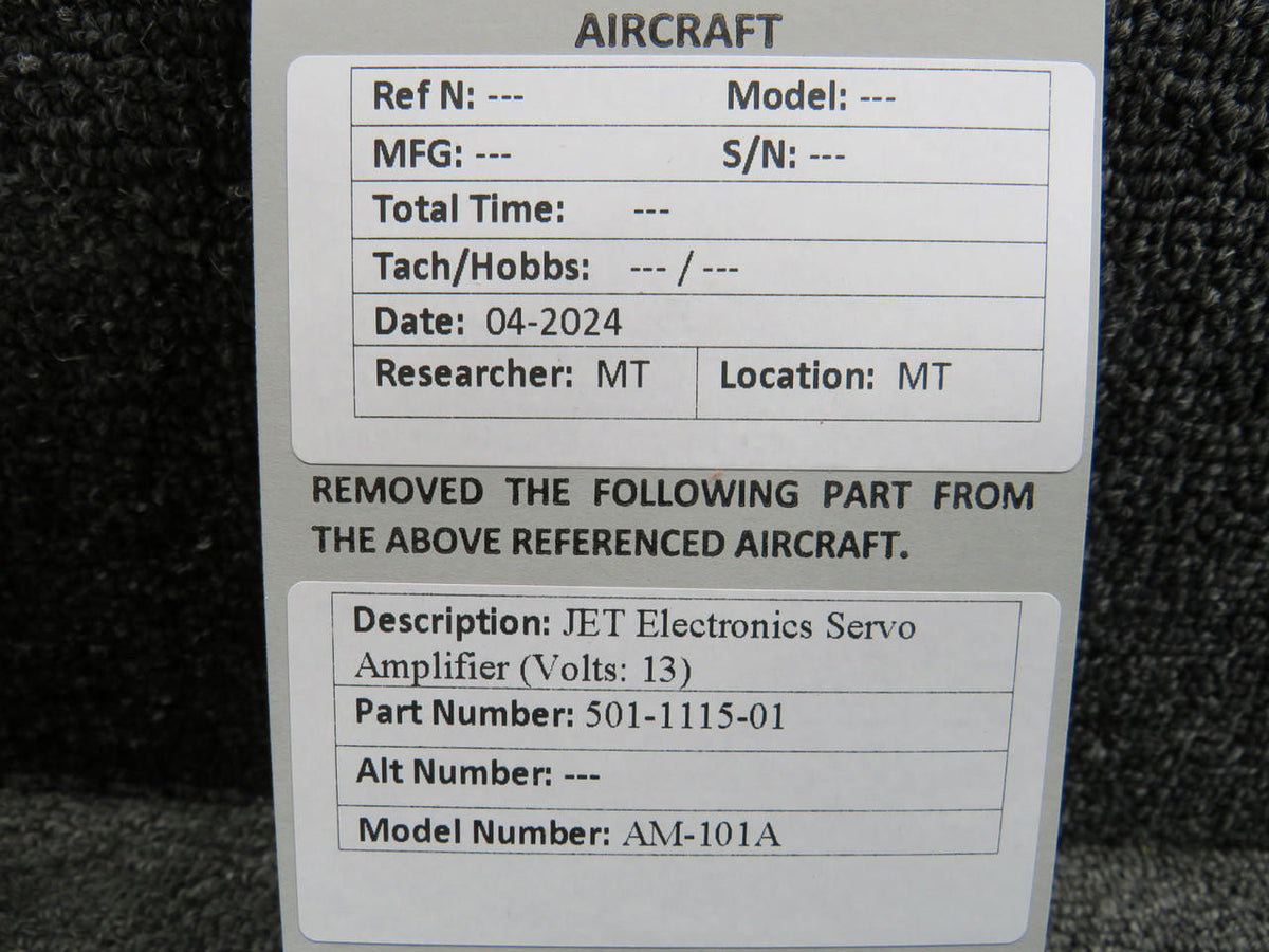 JET Electronics 501-1115-01 JET Electronics AM-101A Servo Amplifier (Volts: 13)