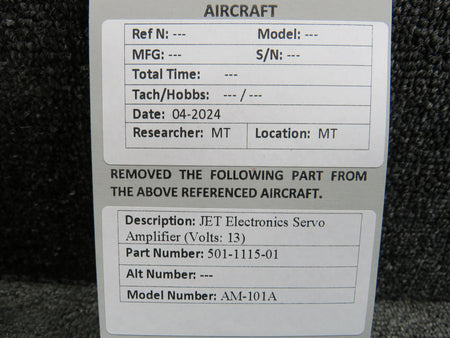 JET Electronics 501-1115-01 JET Electronics AM-101A Servo Amplifier (Volts: 13)