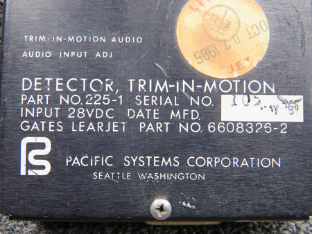 Pacific Systems 225-1 (Alt. 6608326-2) Pacific Systems Corp Trim-In-Motion Detector (28V)