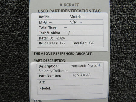 Aerosonic RCM-60-AC Aerosonic Vertical Velocity Indicator