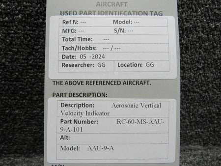 Aerosonic RC-60-MS-AAU-9-A-101 Aerosonic AAU-9-A Vertical Velocity Indicator