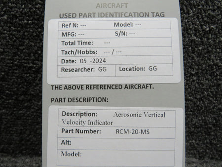 Aerosonic RCM-20-MS Aerosonic Vertical Velocity Indicator