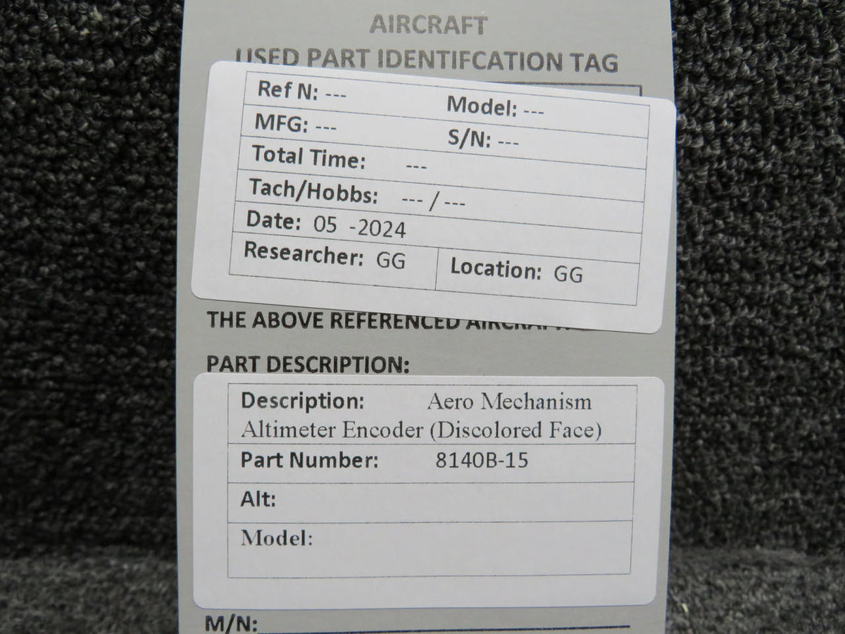 Aero Mechanism 8140B-15 Aero Mechanism Altimeter Encoder (Discolored Face)