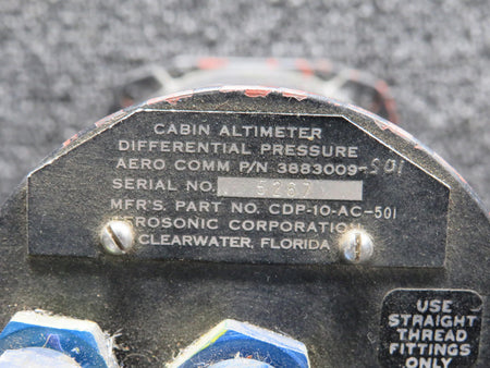 Aerosonic CDP-10-AC-501 Aerosonic Cabin Altimeter and Differential Pressure Indicator