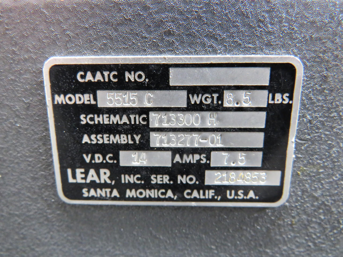LEAR 713277-01 (Alt. 713300 H) Lear 5515 C Amplifier (Volts: 14)