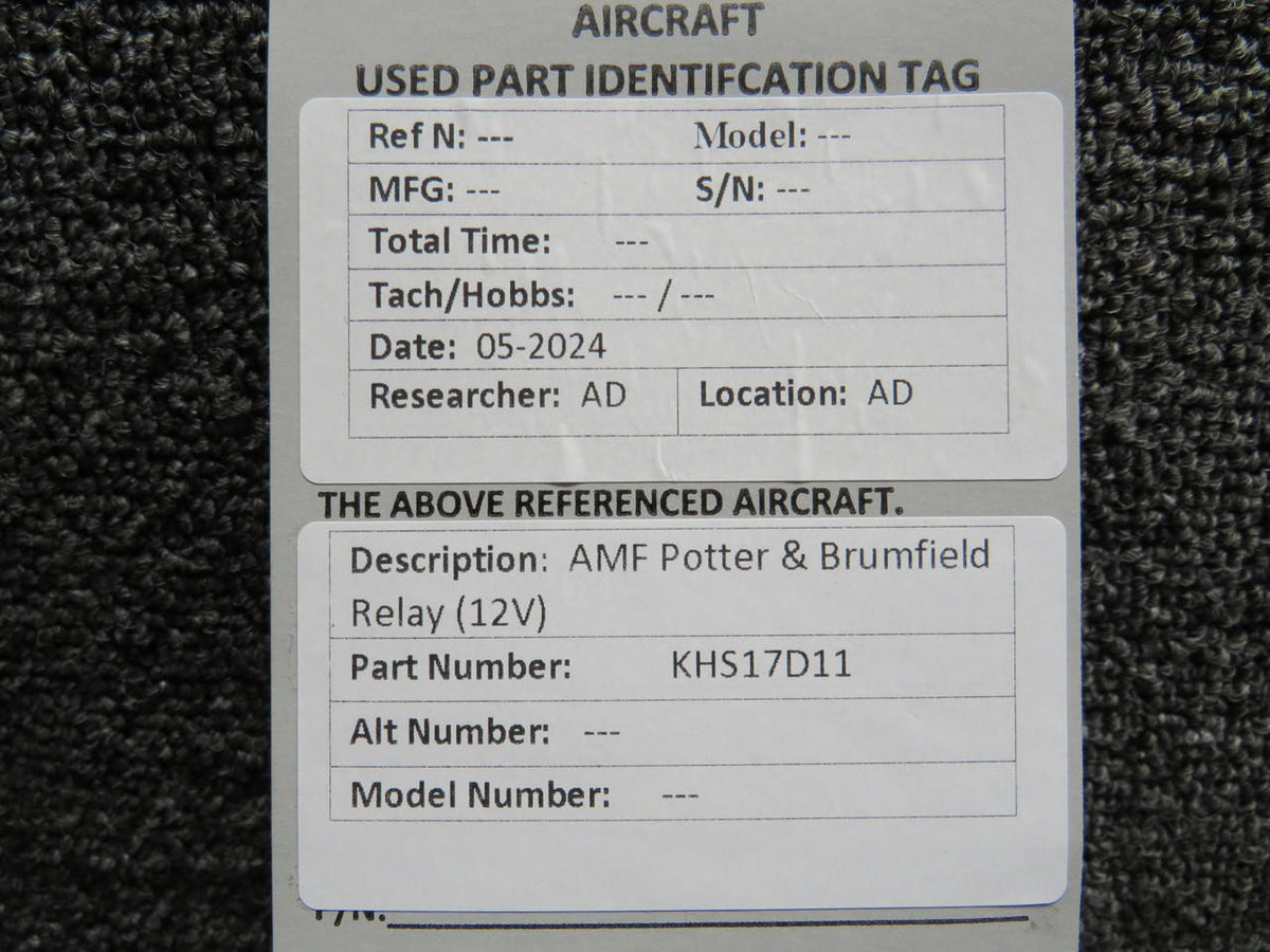 AMF KHS17D11 AMF Potter & Brumfield Relay (12V)