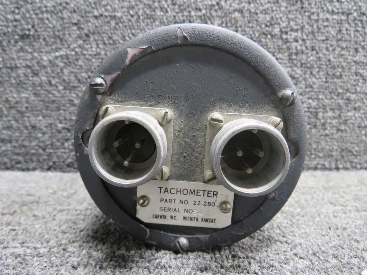Garwin 22-280 Garwin Dual Tachometer Indicator (Yellowed Face)