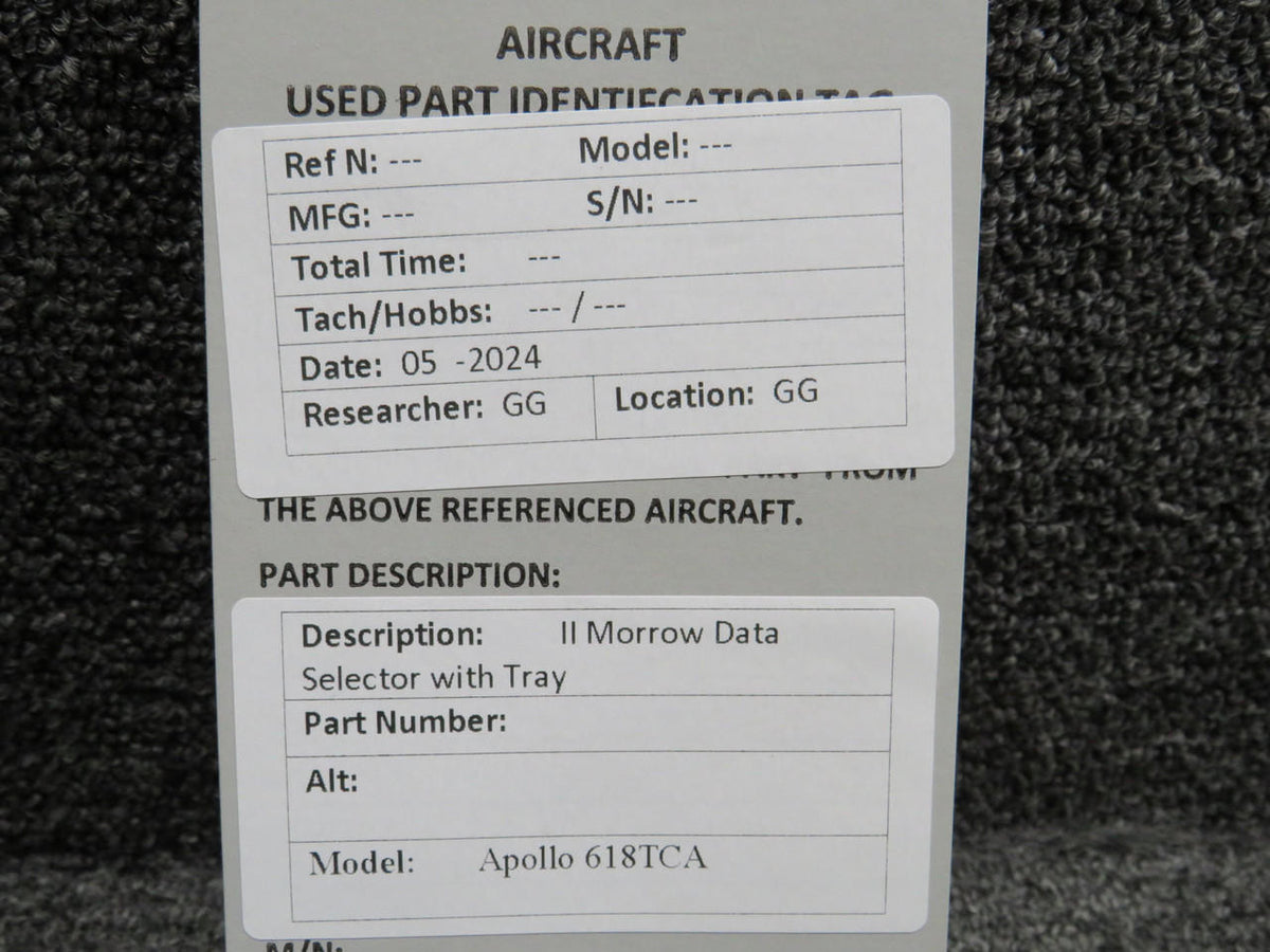 II Morrow Apollo 618TCA Data Selector with Tray