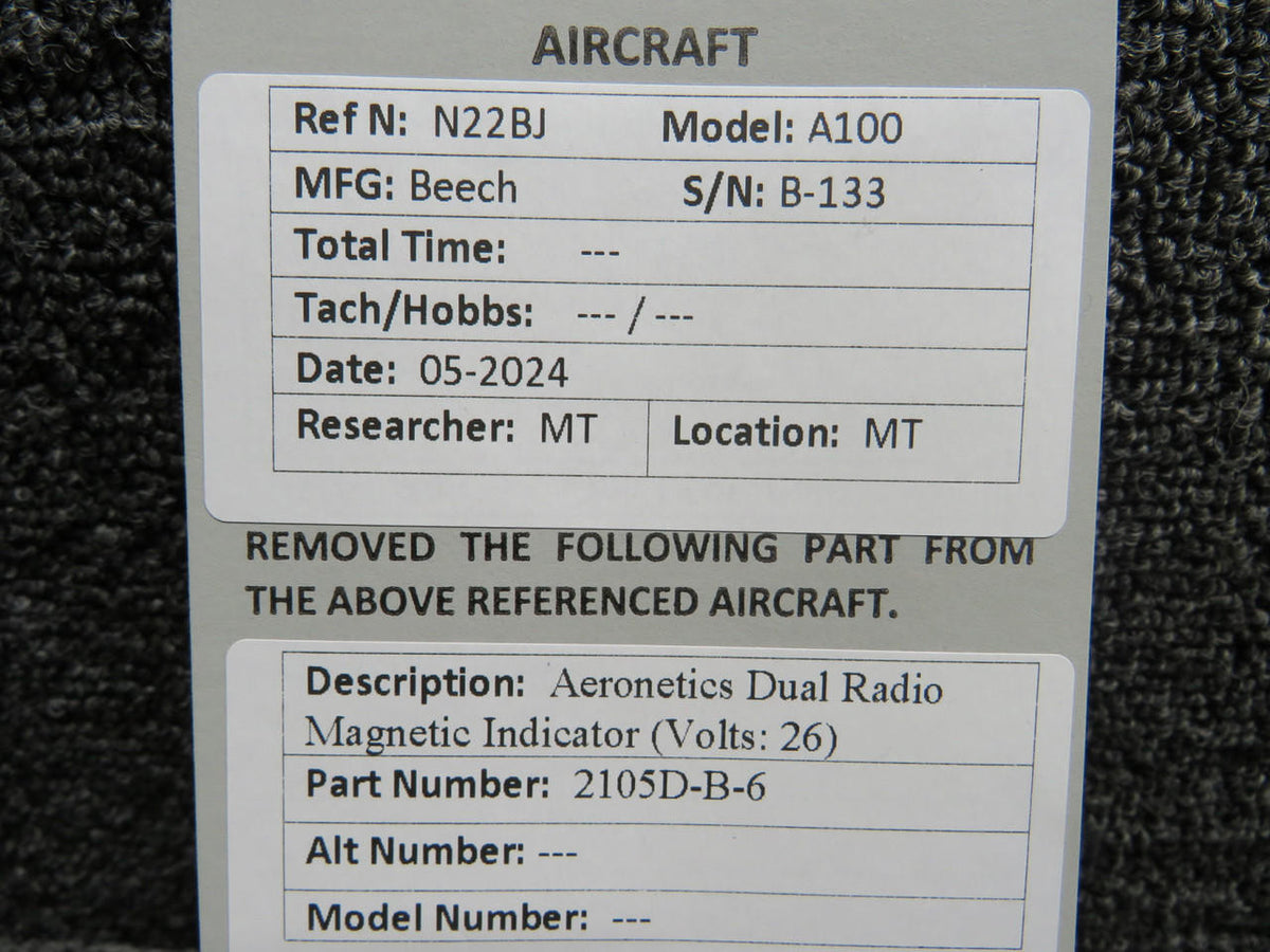 Aeronetics 2105D-B-6 Aeronetics Dual Radio Magnetic Indicator (Volts: 26)