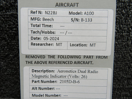 Aeronetics 2105D-B-6 Aeronetics Dual Radio Magnetic Indicator (Volts: 26)