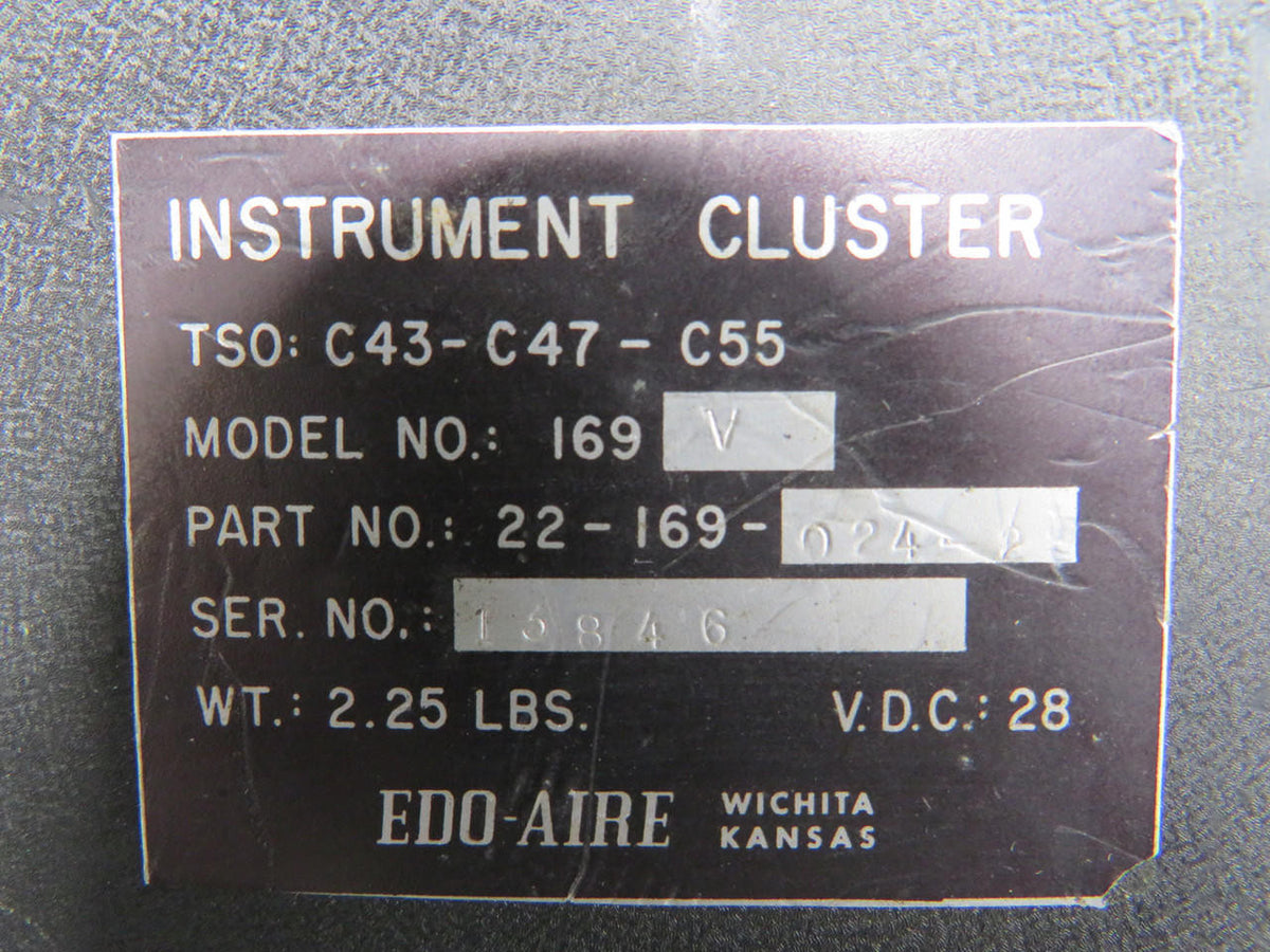 Edo-Aire 22-169-024-2 Edo-Aire 169V Instrument Cluster (Worn Face)