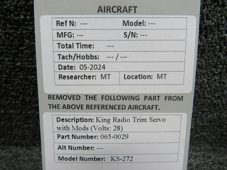 King Radio 065-0029 King Radio KS-272 Trim Servo with Modifications (Volts: 28)