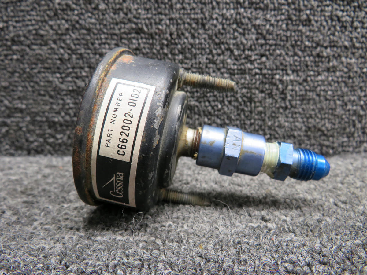 Cessna Aircraft Parts C662002-0102 Cessna Oil Pressure Indicator (Worn & Faded Face)