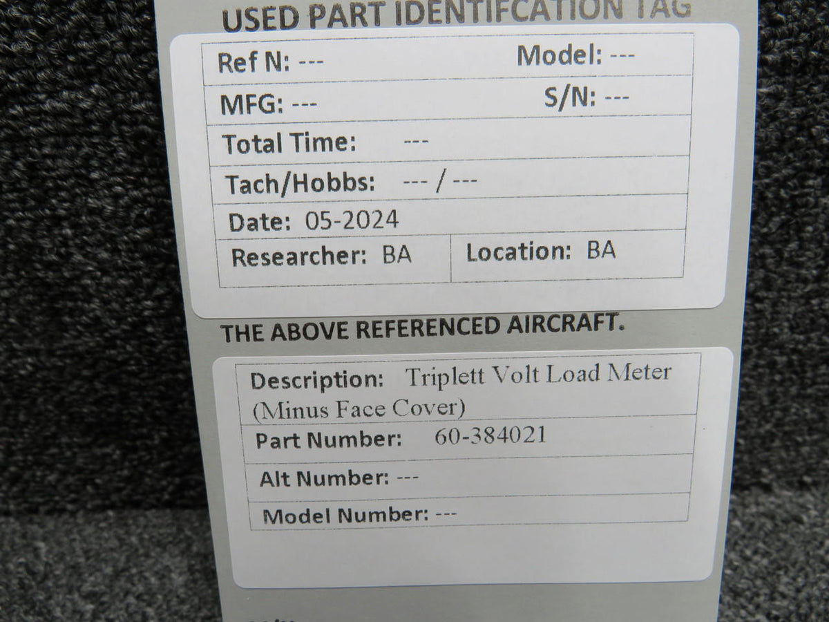 Triplett 60-384021 Triplett Volt Load Meter (Minus Face Cover)