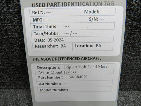 Triplett 60-384021 Triplett Volt Load Meter (Worn Mount Holes)
