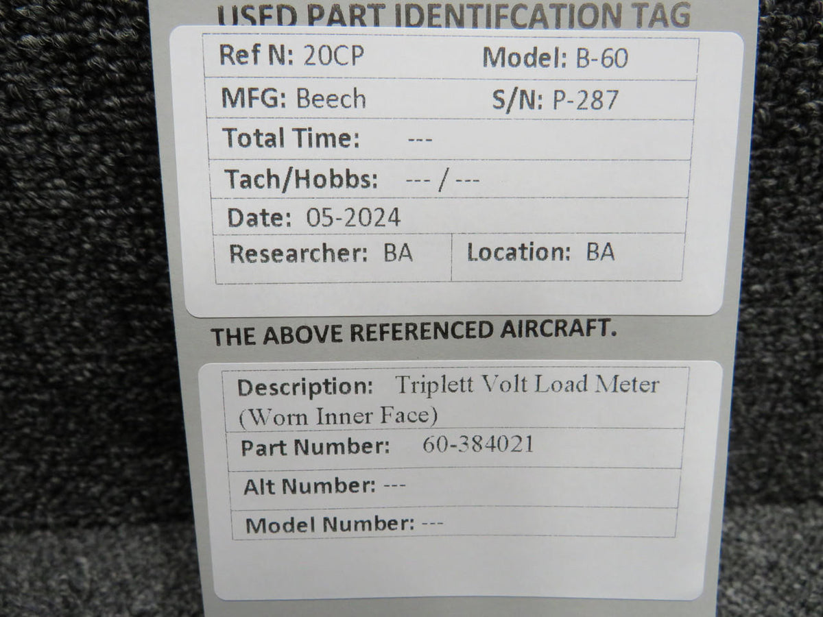 Triplett 60-384021 Triplett Volt Load Meter (Worn Inner Face)
