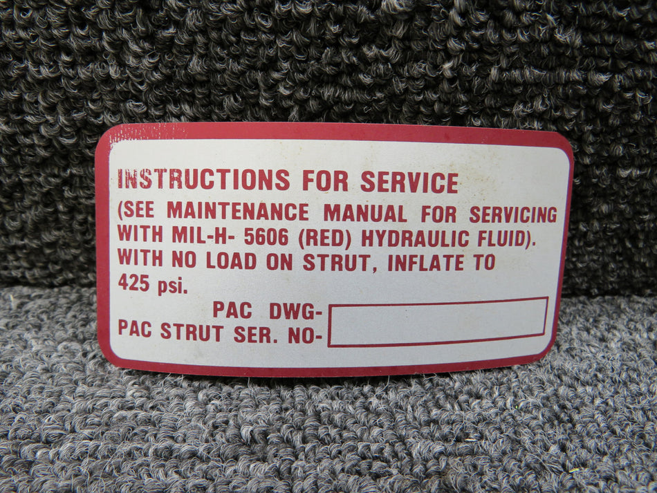 683-234 Piper Placard (New Old Stock)
