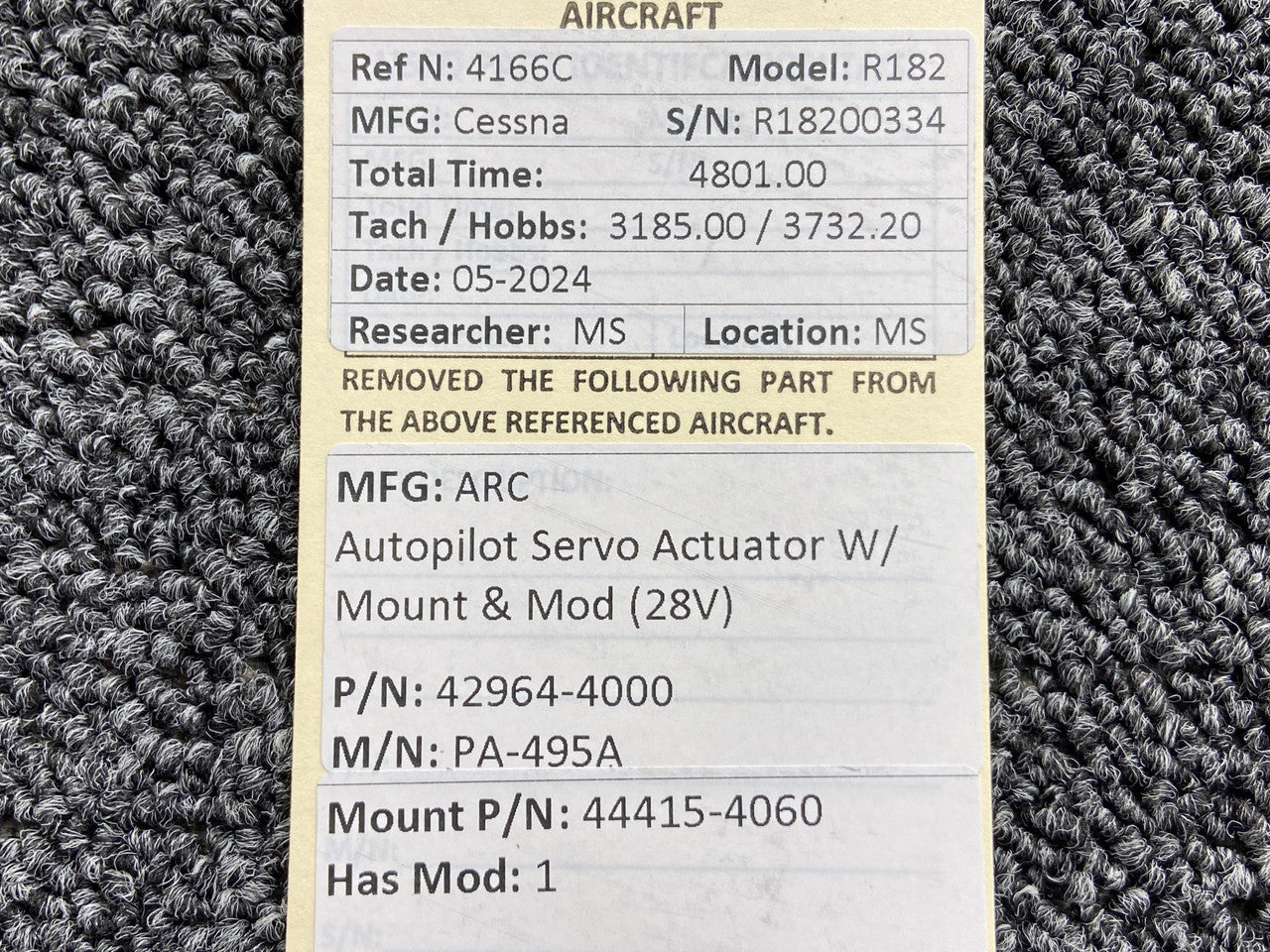 42964-4000 ARC PA-495A Autopilot Servo Actuator with Mount & Mod