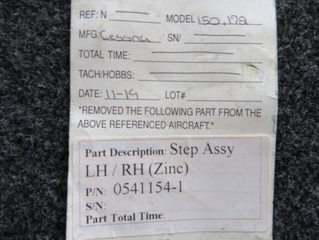 0541154-1 Cessna 150 / 172 Step Assembly LH / RH (Zinc) BAS Part Sales | Airplane Parts