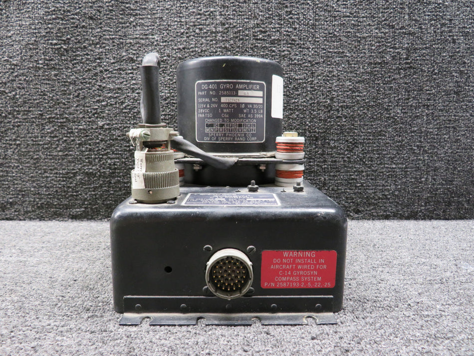 2587194-904 Sperry Synchronizer Assembly w Mods, Gyro Amplifier, and Compass
