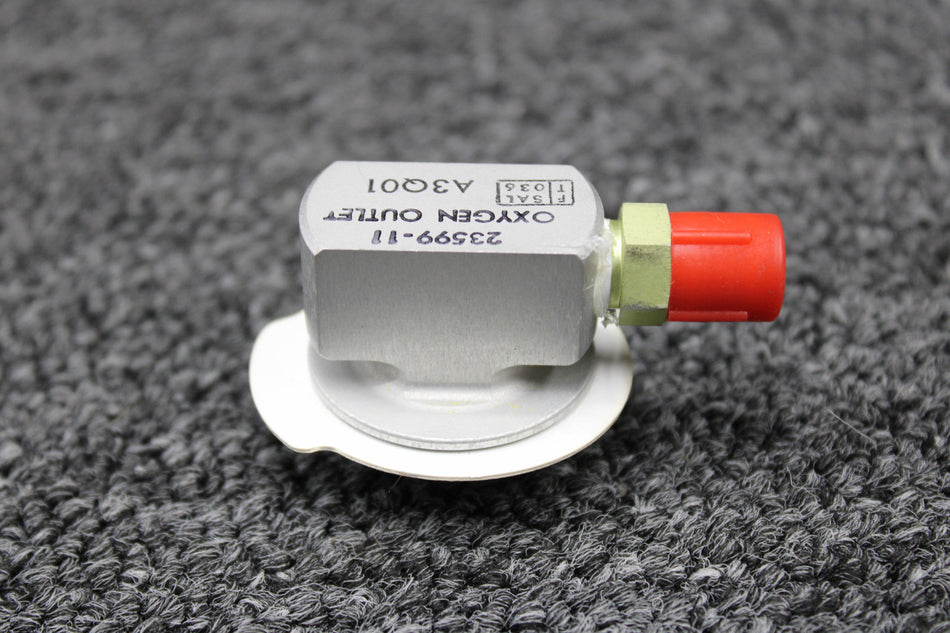 23599-11 Piper PA32R-301T Oxygen Outlet (Straight Fitting and Placard)