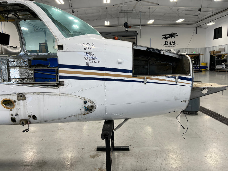 Beechcraft 95-B55 Fuselage w Bill of Sale, Data Tag, Airworthiness, and Logs