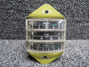 Weston Tri-Gauge Volts and Amps Indicator (No Data Plate)