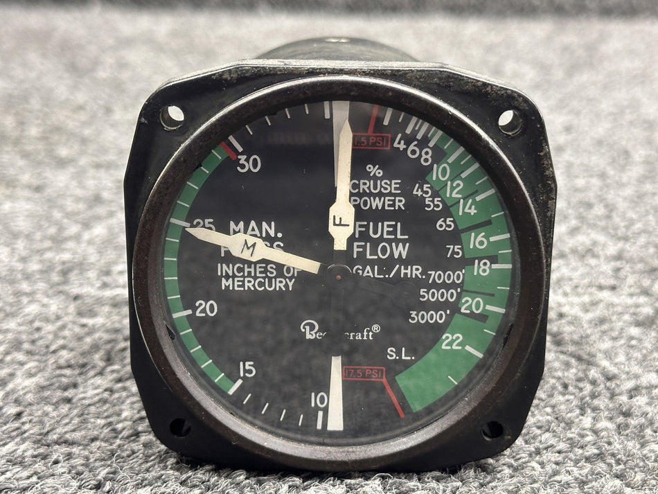 6080-B543 (Alt: 35-380054-3) United Insts Manifold, Fuel Pressure Indicator