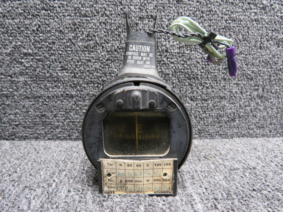 Windshield Mounted Compass Indicator, Lighted (Incomplete Mount) (Yellowed)