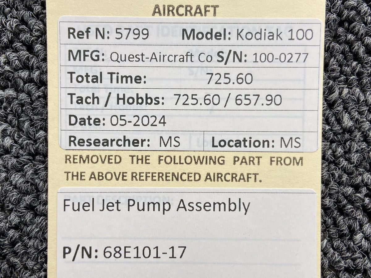 Kodiak 68E101-17 Kodiak 100 Fuel Jet Pump Assembly
