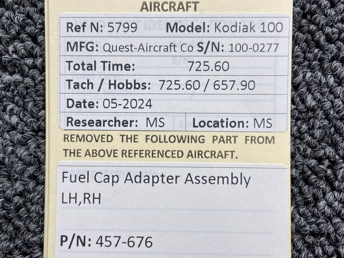 Kodiak 457-676 Kodiak 100 Fuel Cap Adapter Assembly LH, RH