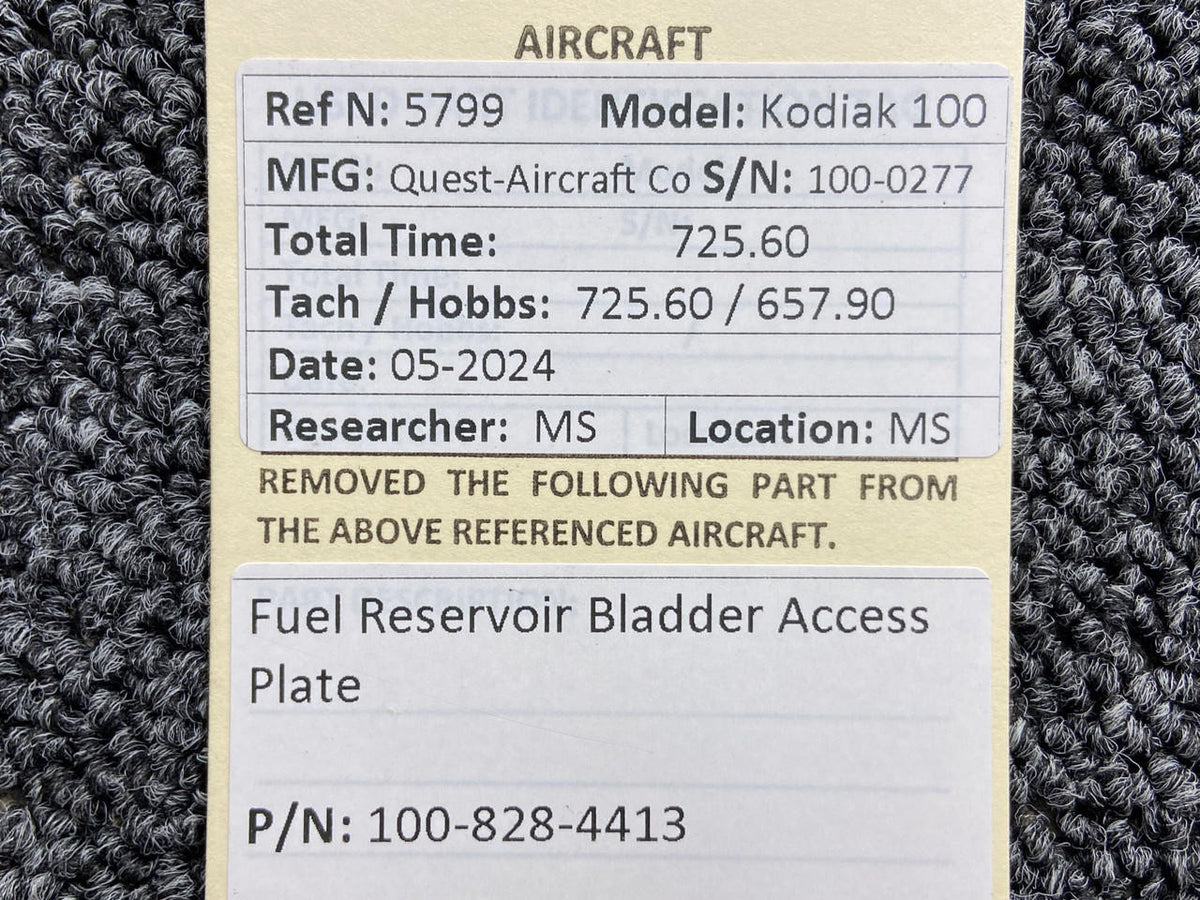 Kodiak 100-828-4413 Kodiak 100 Fuel Reservoir Bladder Access Plate