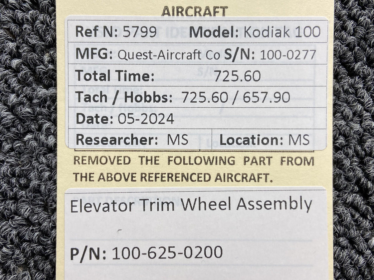 Kodiak 100-625-0200 Kodiak 100 Elevator Trim Wheel Assembly