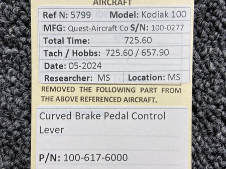 Kodiak 100-617-6000 Kodiak 100 Curved Brake Pedal Control Lever