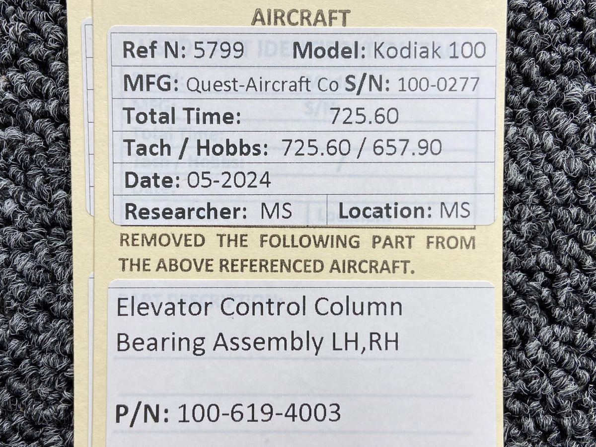 Kodiak 100-619-4003 Kodiak 100 Elevator Control Column Bearing Assembly LH, RH