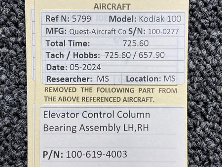 Kodiak 100-619-4003 Kodiak 100 Elevator Control Column Bearing Assembly LH, RH