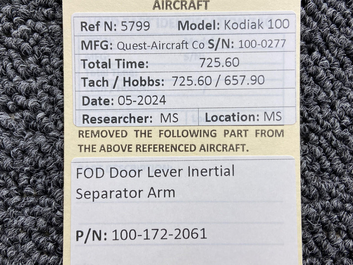 Kodiak 100-172-2061 Kodiak 100 FOD Door Lever Inertial Separator Arm