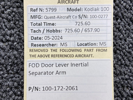 Kodiak 100-172-2061 Kodiak 100 FOD Door Lever Inertial Separator Arm