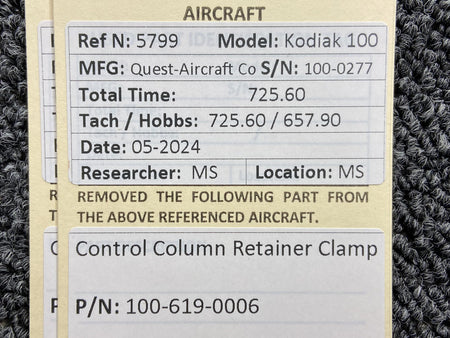 Kodiak 100-619-0006 Kodiak 100 Control Column Retainer Clamp