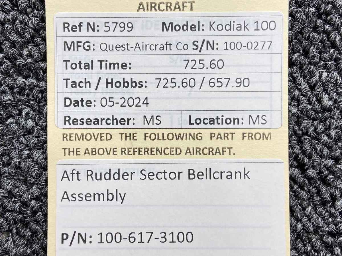Kodiak 100-617-3100 Kodiak 100 Aft Rudder Sector Bellcrank Assembly