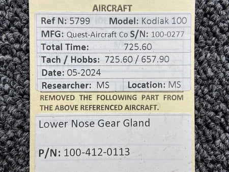 Kodiak 100-412-0113 Kodiak 100 Lower Nose Gear Gland