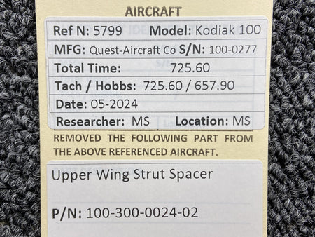 Kodiak 100-300-0024-02 Kodiak 100 Upper Wing Strut Spacer