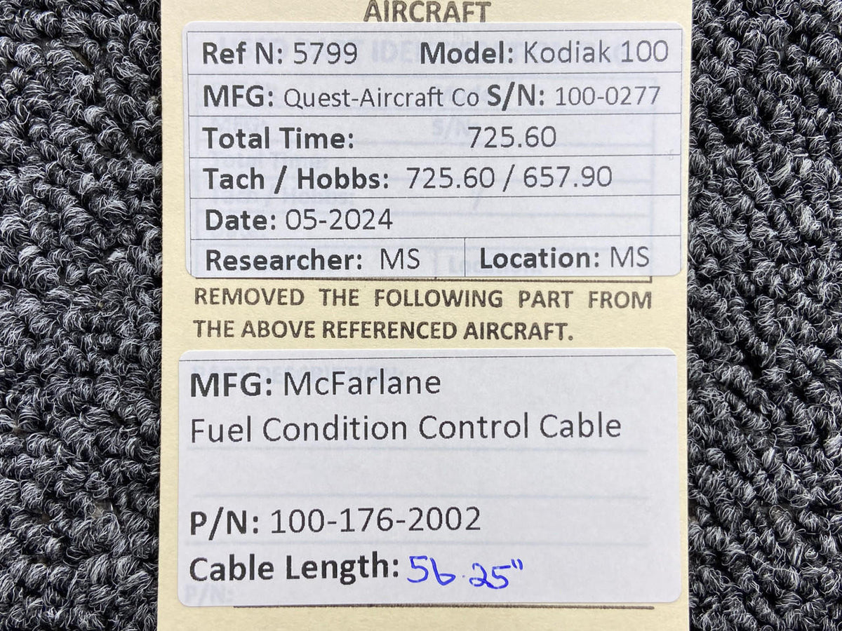 McFarlane 100-176-2002 McFarlane Fuel Condition Control Cable (Length: 56.25”)