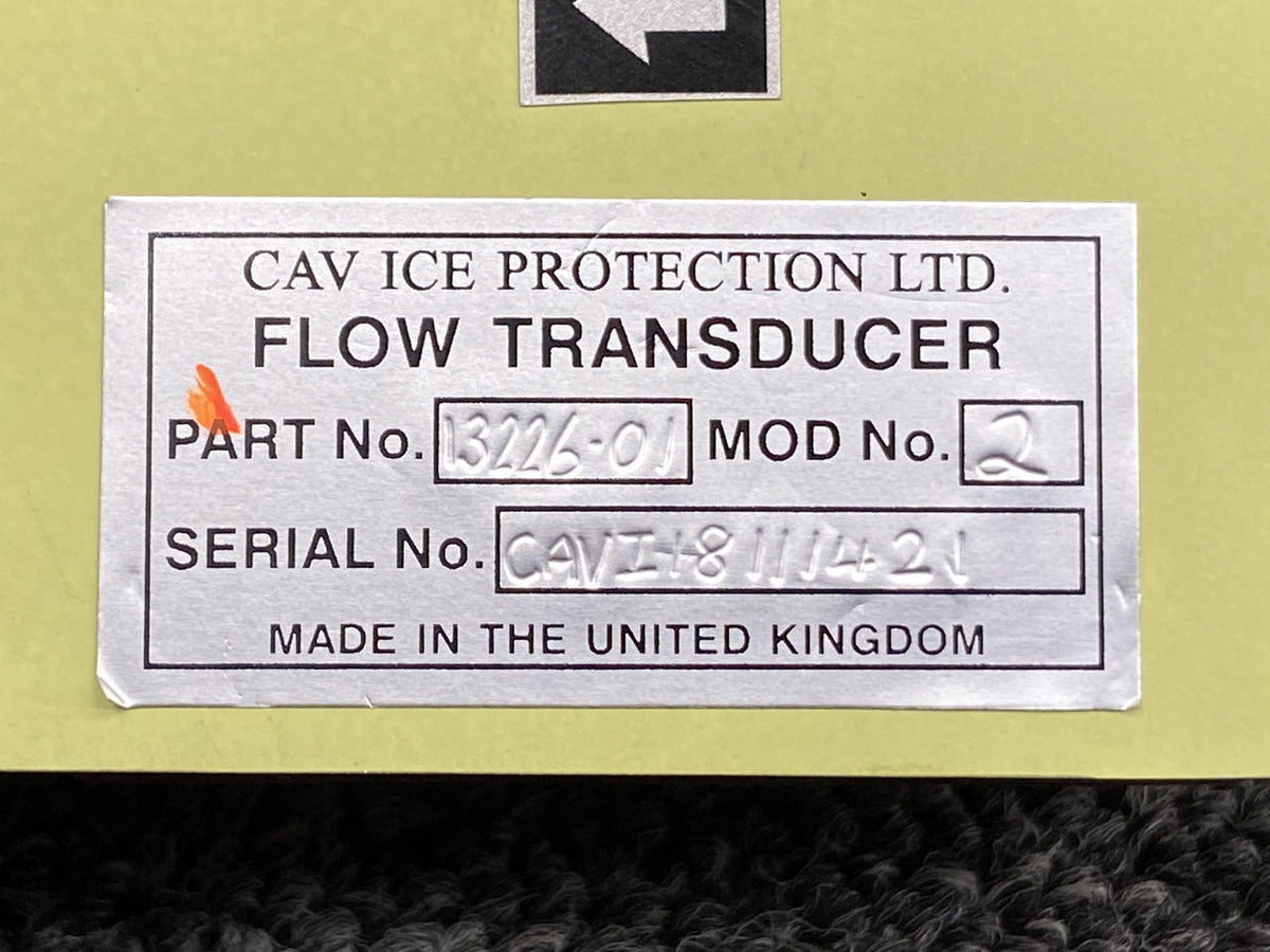 Cav Ice Protection LTD 13226-01 Cav Ice Protection De-Ice Flow Transducer Assembly